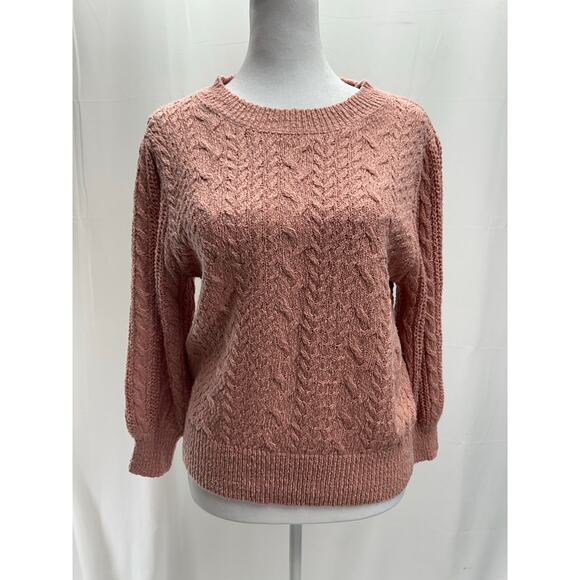 Free People Pink Cable knit Sweater S - Picture 1 of 4